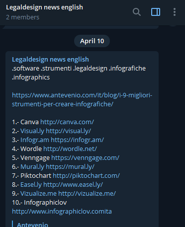 News also on Telegram:.software .strumenti .legaldesign .inf