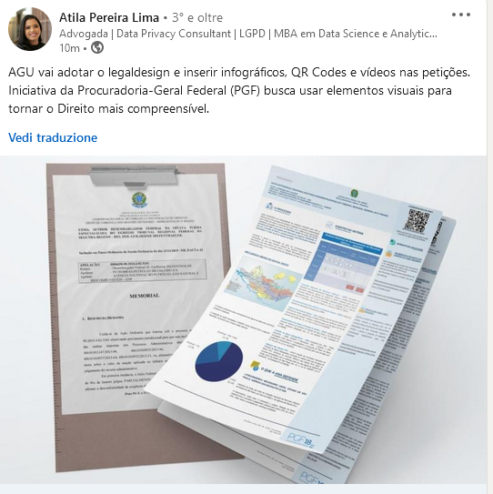Atira Pereira Lima AGU vai adotar o legaldesign e inserir in
